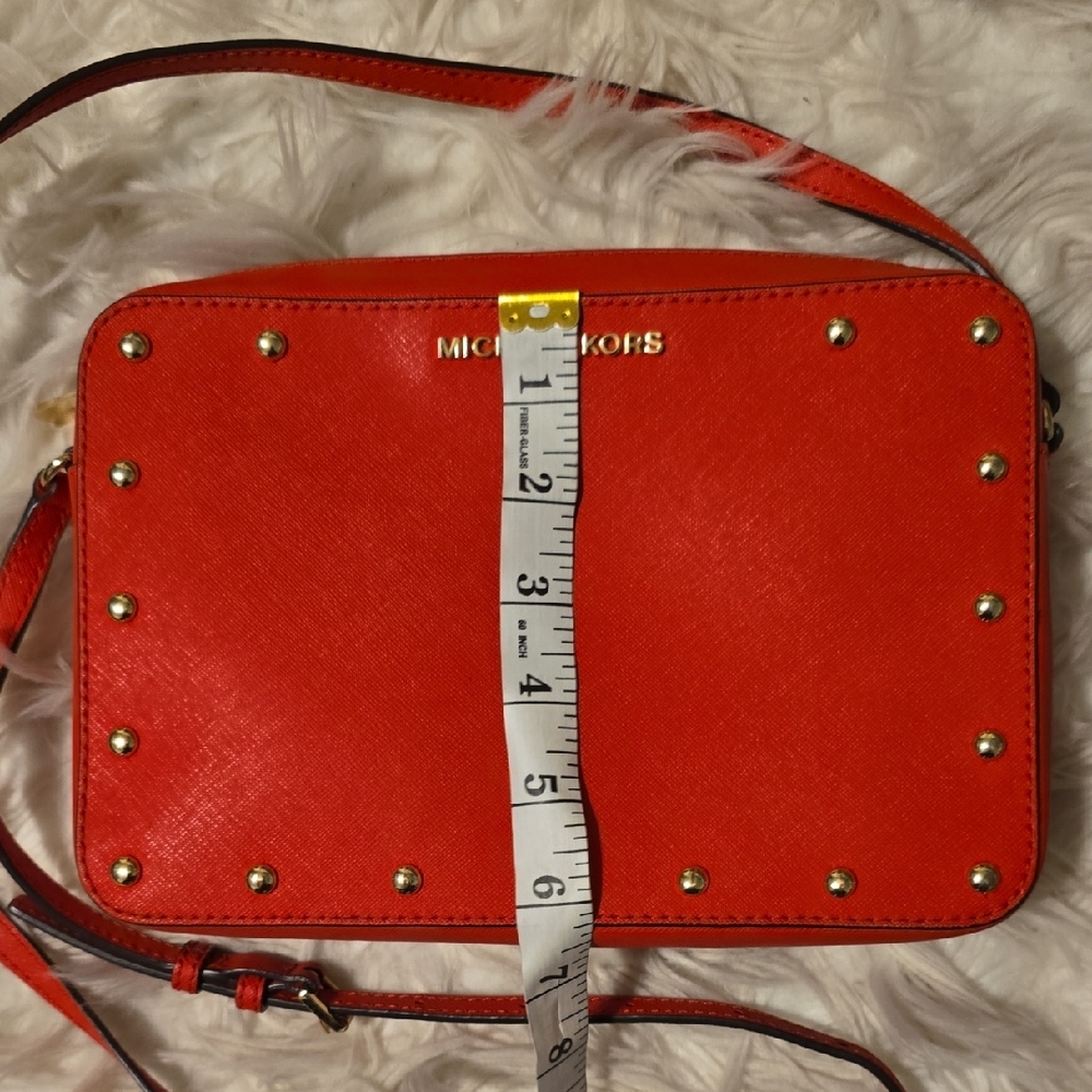 Authentic Michael Kors Studded Red Crossbody Bag - Picture 4 of 8